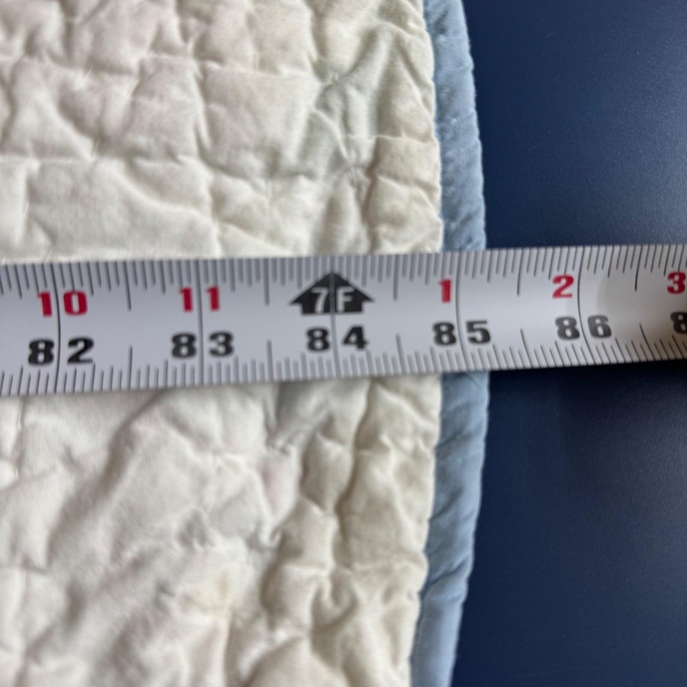 Pottery Barn Double Wedding Ring Patchwork Quilt and 2 shams Full 85" X 101" - Picture 4 of 16